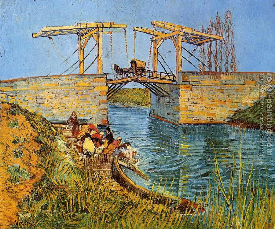 Vincent Van Gogh : The Langlois Bridge at Arles with Women Washing II